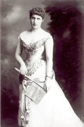 Lily Langtry (1853-1929) tritt am 15. Dezember 1881 im Haymarket Theatre auf